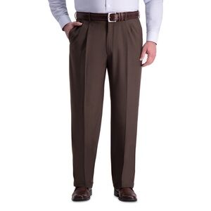 Haggar 42x30 Premium Comfort Brown Trousers